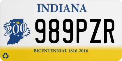 IN license plate 989PZR