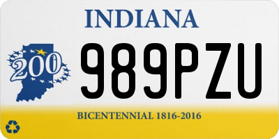 IN license plate 989PZU