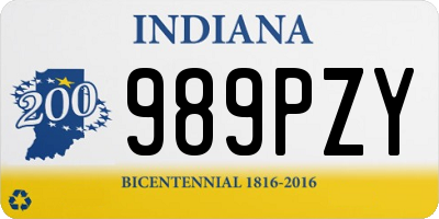 IN license plate 989PZY