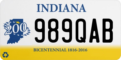 IN license plate 989QAB