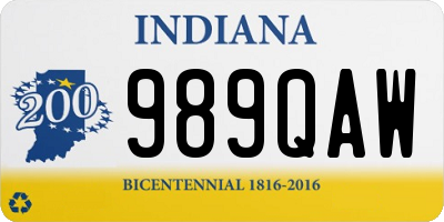 IN license plate 989QAW