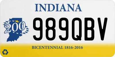 IN license plate 989QBV