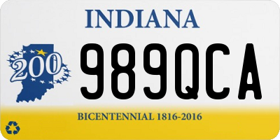IN license plate 989QCA