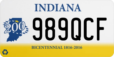 IN license plate 989QCF