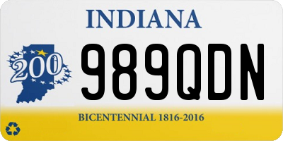 IN license plate 989QDN