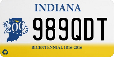 IN license plate 989QDT