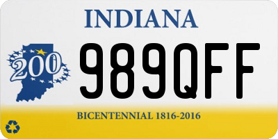 IN license plate 989QFF