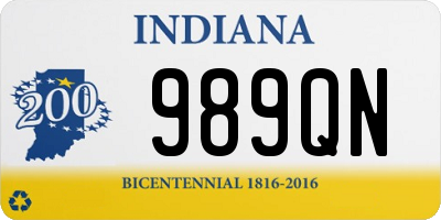 IN license plate 989QN