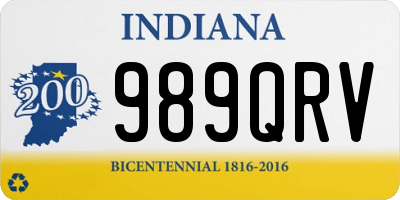 IN license plate 989QRV