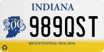 IN license plate 989QST