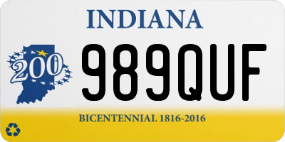 IN license plate 989QUF