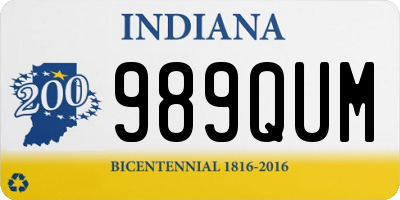 IN license plate 989QUM