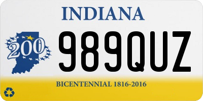 IN license plate 989QUZ