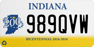 IN license plate 989QVW