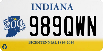 IN license plate 989QWN