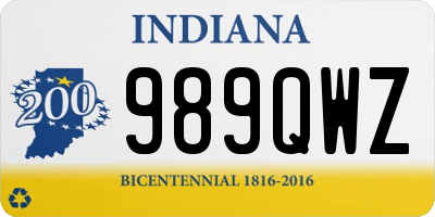 IN license plate 989QWZ