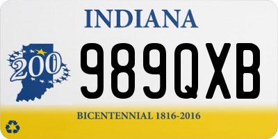 IN license plate 989QXB