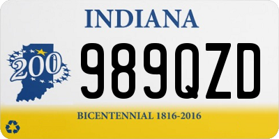 IN license plate 989QZD