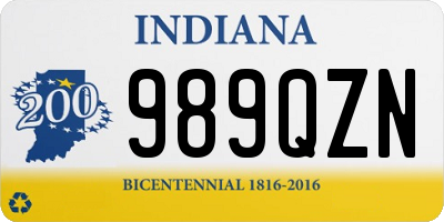 IN license plate 989QZN