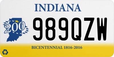 IN license plate 989QZW