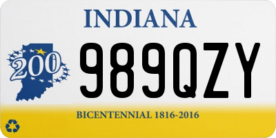 IN license plate 989QZY