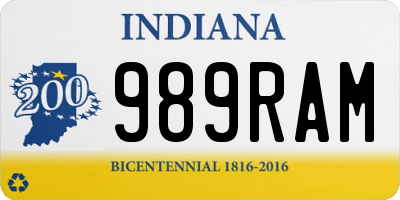 IN license plate 989RAM