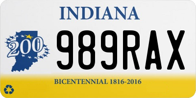 IN license plate 989RAX