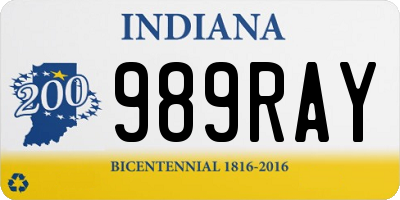 IN license plate 989RAY