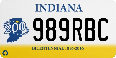 IN license plate 989RBC