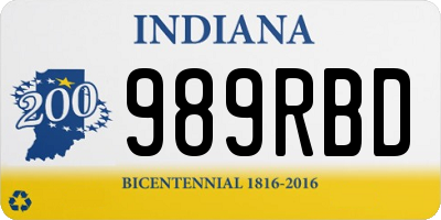 IN license plate 989RBD