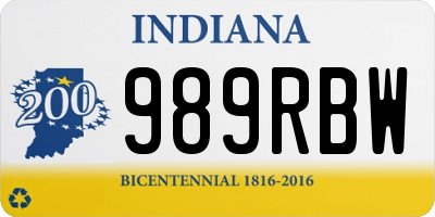 IN license plate 989RBW