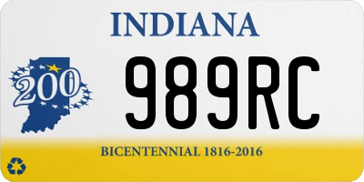 IN license plate 989RC