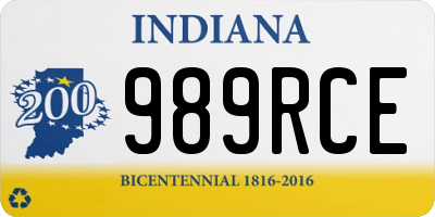 IN license plate 989RCE