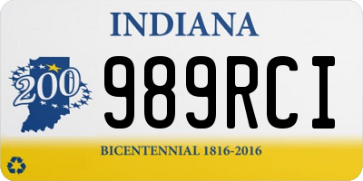 IN license plate 989RCI