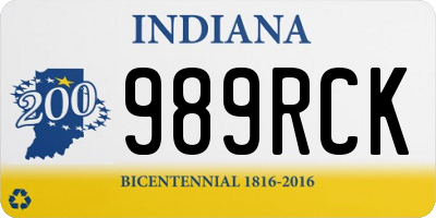 IN license plate 989RCK