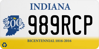 IN license plate 989RCP