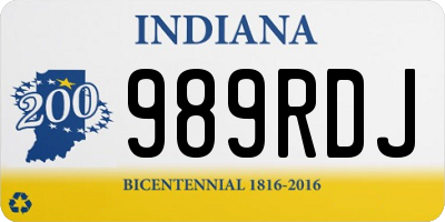 IN license plate 989RDJ