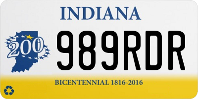 IN license plate 989RDR