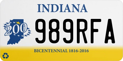 IN license plate 989RFA