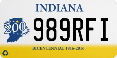 IN license plate 989RFI