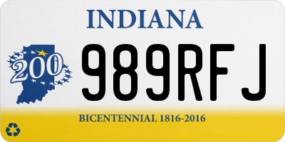 IN license plate 989RFJ