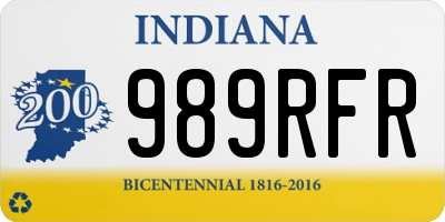 IN license plate 989RFR