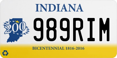 IN license plate 989RIM