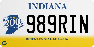 IN license plate 989RIN