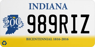 IN license plate 989RIZ