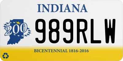 IN license plate 989RLW