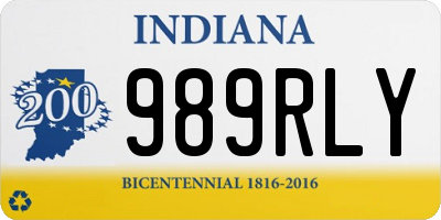 IN license plate 989RLY