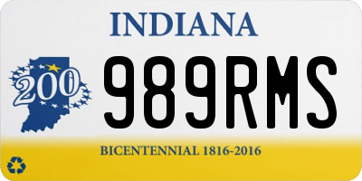 IN license plate 989RMS