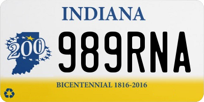 IN license plate 989RNA