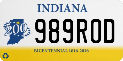 IN license plate 989ROD